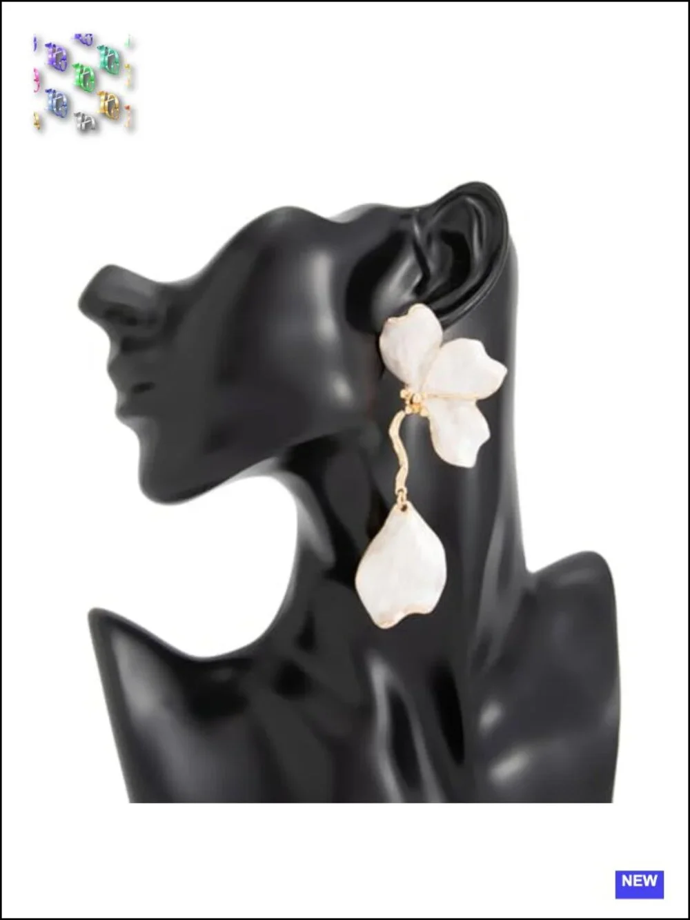 Enamel Resin Petal Leaf Dangle Earrings Lightweight Statement Drop Earrings